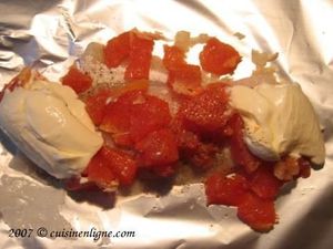 Papillote de filet de limande au pamplemousse