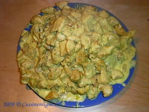 Poulet aux champignons, au lard et aux épices