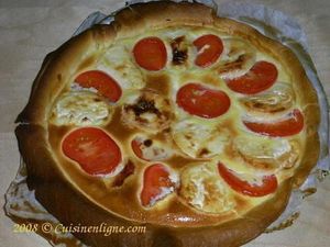Quiche au jambon, tomate et chèvre