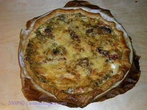 Quiche aux lardons et trois fromages