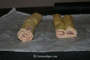escargots et palmiers feuilletés au jambon